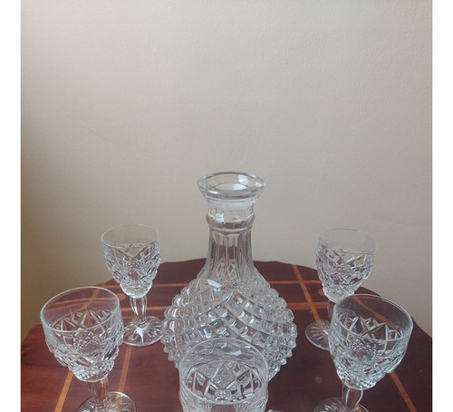 Jarra 4 Copas Bohemia Cristal Nuevo Whisky Licor Lujosa