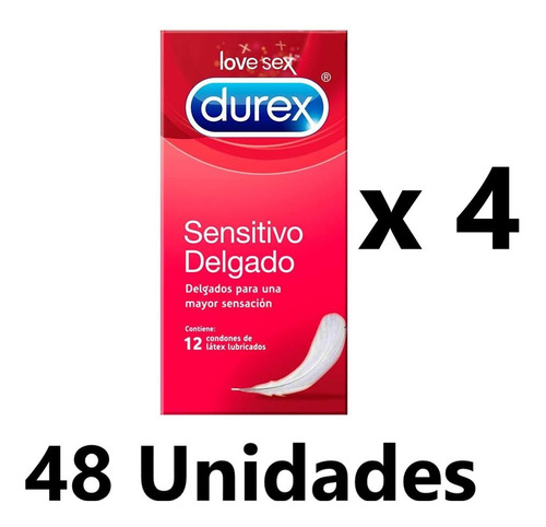 Durex Sensitivo Delgado Pack 48 Condones Preservativos Látex