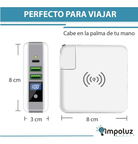 Imagen 6 de 9 de Cargadores Portatiles Para Celulares Carga Rapida 10.000 Mah