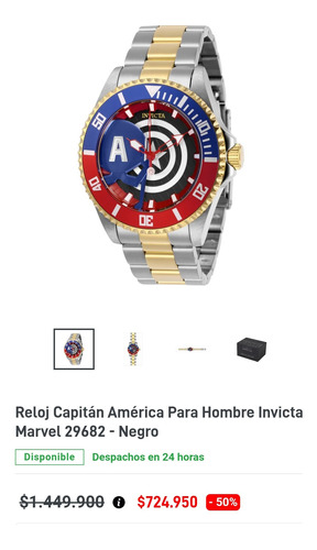 Reloj Invicta Edición Limitada - Capitan América - Hombre