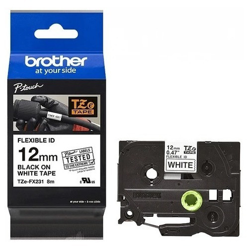 Brother Cinta Original Tze-fx231 12mm Negro Sobre Blanco