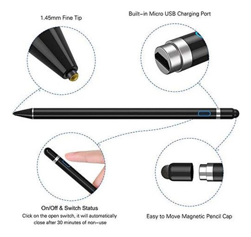 Lapiz Optico Universal Dibujo Para Tab/para iPad Kecow Negro