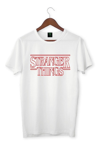 Polera Stranger Things Letras Logo Rojo O Negro Niño Niña 