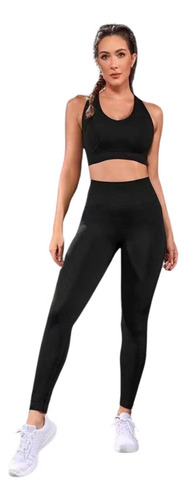 Conjunto Push Up Sin Mangas Tiro Alto Celular Negro Sukha