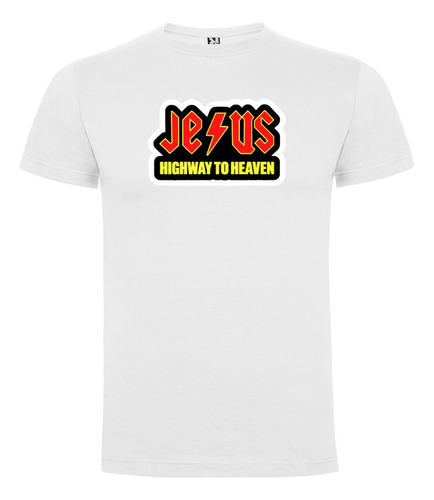 Polera Estampada Jesus Highway To Heaven Algodón