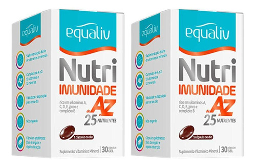 Kit Vitamina Equaliv Nutri Imunidade Az 30 Cápsulas Em Gel 2