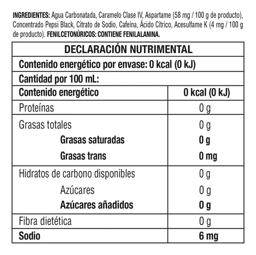 Refrescos Pepsi Sin AzĂșcar 6 Botellas De 600 Ml C/u