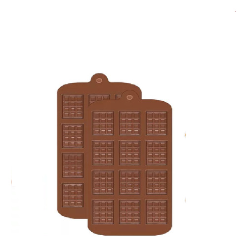 2 Moldes de silicona para Barra de Chocolate color marrón claro Pastelería CL
