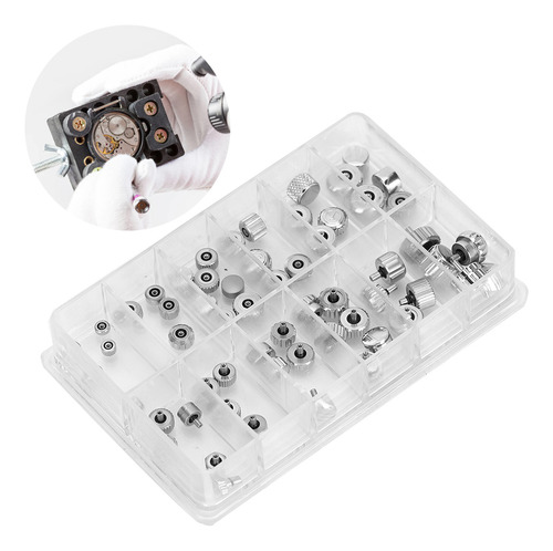 Botón Cronógrafo Watch Parts Con Corona De Acero Inoxidable