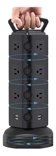 Enchufe De Extensión Vertical Power Strip, Cable Retráctil D