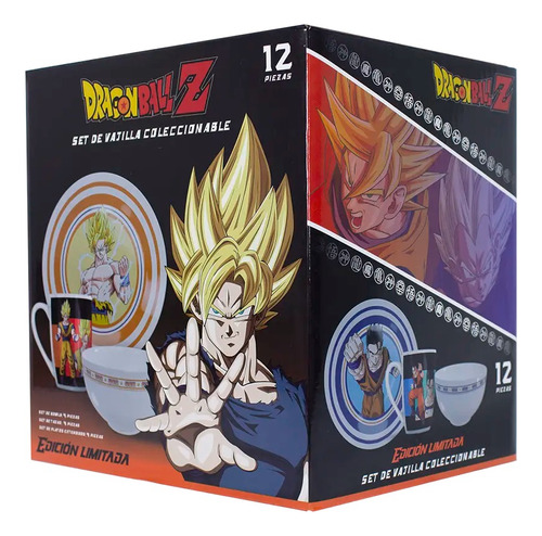 Vajilla Dragon Ballz 12 Pz Platos, Bowls, Tazas Geek Industr