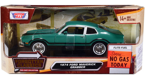 Motormax 1:24 1974 Ford Maverick Grabber Verde Caja 