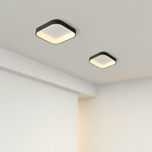 Plafon Led Luminária Sala Quarto One Square Black Mg138