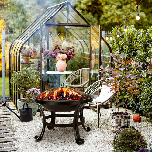 Fire Pit Brasero De Hierro De 22 Pulgadas Fogatas Leñero
