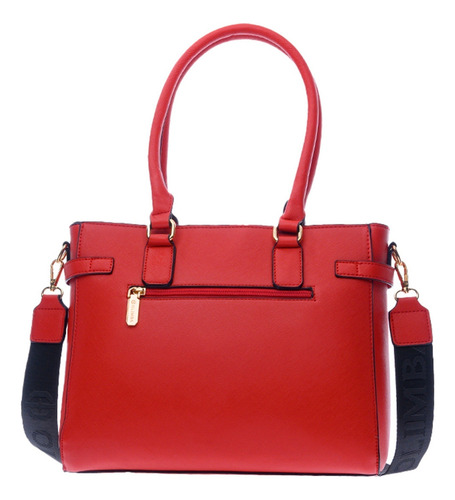 Bolsa Tote Olimba Mujer Ideal Para Laptop 9677-1 Rojo Lisa Oro