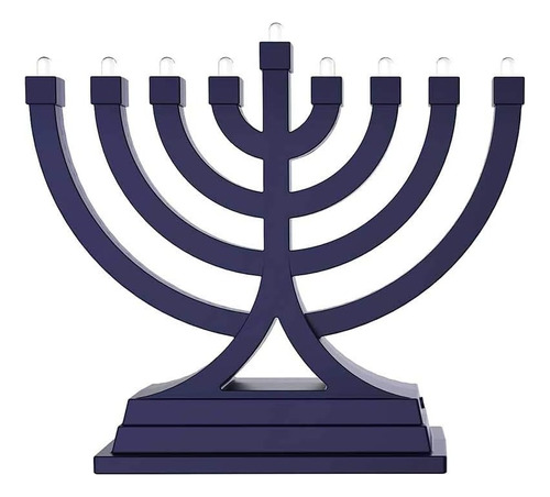 Menorah Zion Judaica Ltd, Eléctrico, Con Pilas O Usb, Azul