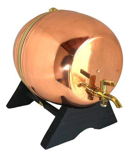 Cobre Lux Barril De Cobre Estanhado 5 Litros + 1 Canequinha De Cobre Horizontal