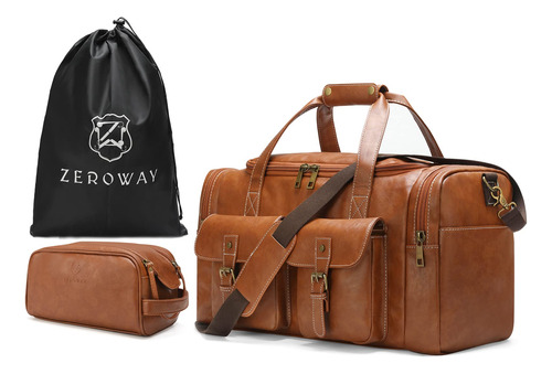 Bolsas De Lona De Cuero, Brown-travel Set, 1