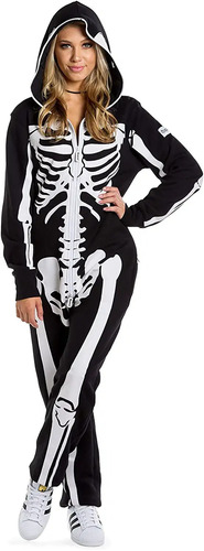 Disfraz De Esqueleto De Halloween Para Mujer  Talla L