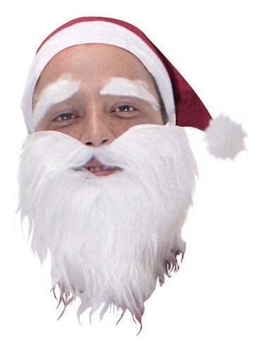 Barba De Santa Claus Con Gorro Incluido Fiesta Navidad 