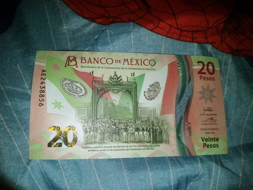 Billete De 20 Pesos Mexicanos Nuevo De La Serie Ae24