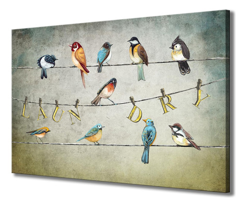 Biuteawal - Lienzo Decorativo Para Pared, Diseño De Pájaros,