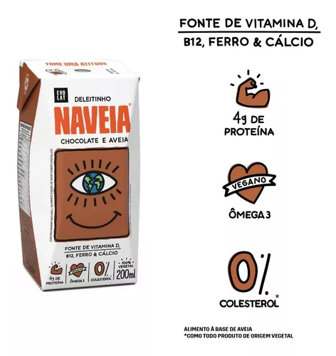 Imagem 1 de 1 de Bebida Vegetal Deleitinho Sabor Chocolate Naveia 200ml