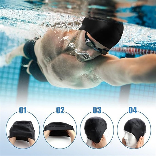 Gorro Natación Unisex Silicona Piscina Baño Impermeable 2pcs