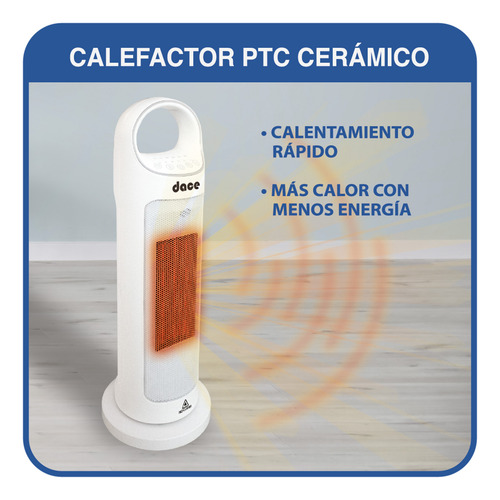 Calefactor De Torre Cerámico Color Blanco Dace