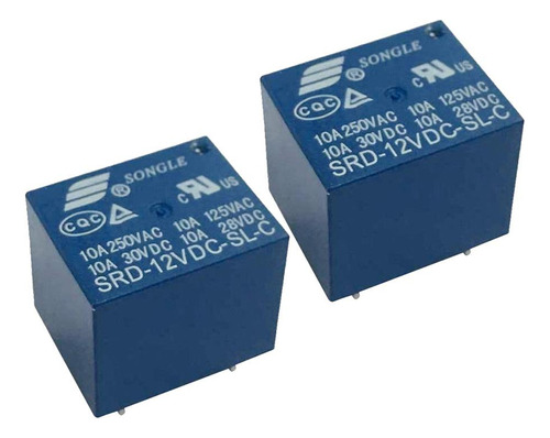 20 Piezas Mini Relay 12v Dc 10a 250v Spdt 5-pins Pcb