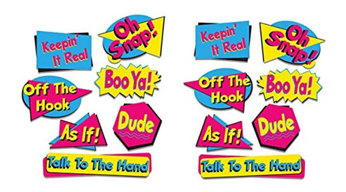 Beistle 90's Phrase Cutouts 14 Piezas Decoraciones De Fiesta