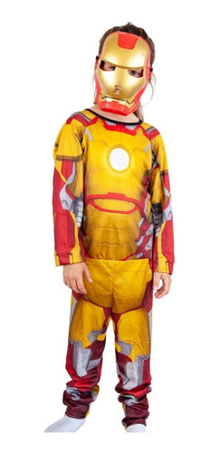 Imagen 5 de 8 de Disfraz Infantil De Superheroe Con Máscara Talles M, L Y Xl