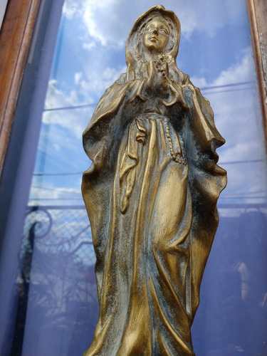 Estatua Virgen Lourdes Símil Bronce Sólo X Pedido Garantía