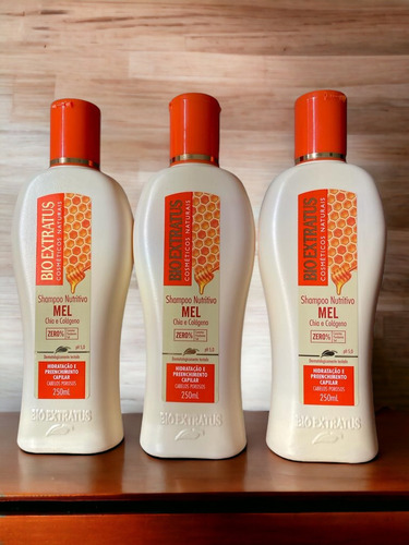 Kit 3 Shampoo Mel Nutritivo 250 Ml Bio Extratus K9699