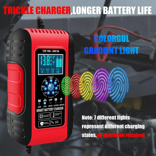 Cargador De Bateria Inteligente Carro Moto 12v 10a / 24v 5a