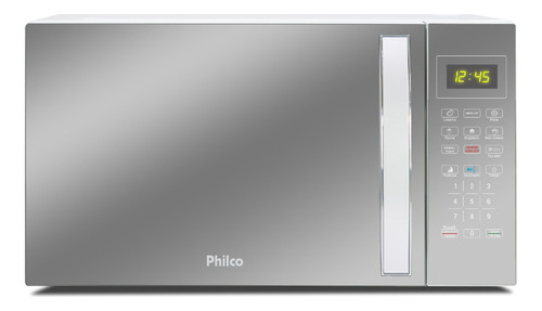 Micro-ondas PMO28E 25L Limpa Fácil 1100W Espelhado e Branco Philco 220v