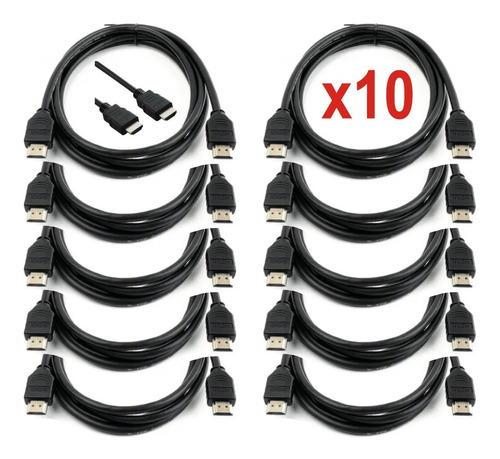 Lote X10. Cable Hdmi De Alta Velocidad. Tv - Ps3 - Ps4 - Pc