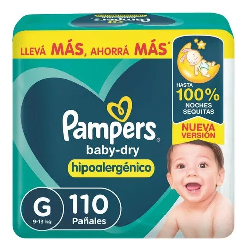 Pampers Baby-dry Talle Grande (g) Unisex 110 Unidades