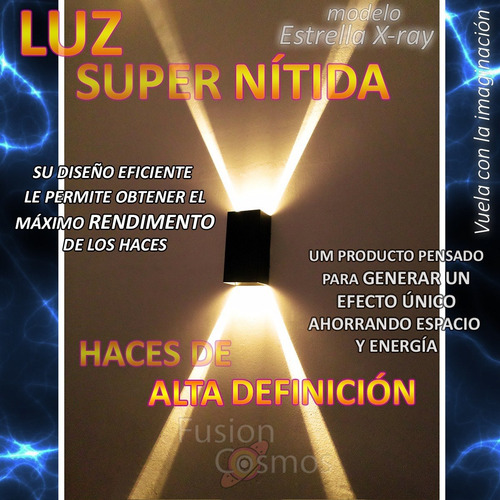 Imagen 5 de 10 de Difusor Aplique Bidireccional Efecto Rayos X Luz Indirecta