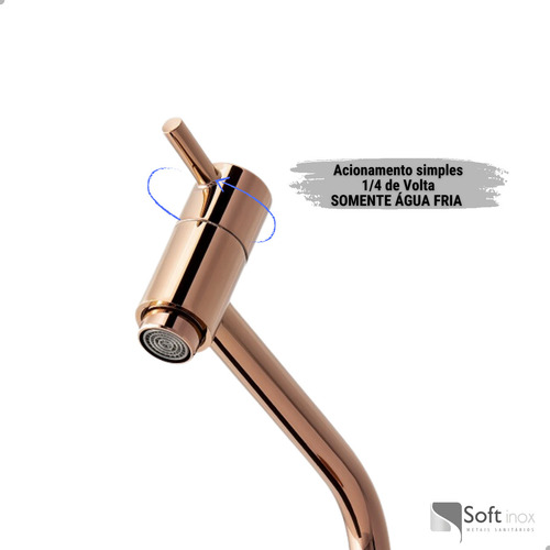 Torneira Lavatório Link Soft Inox Rosé