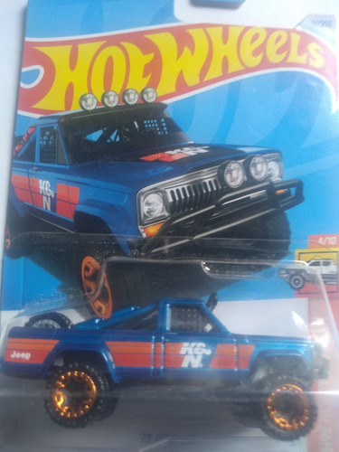 Carrito A Escala 1:64 Jeep J10 73 Azul De Hot Trucks Hw