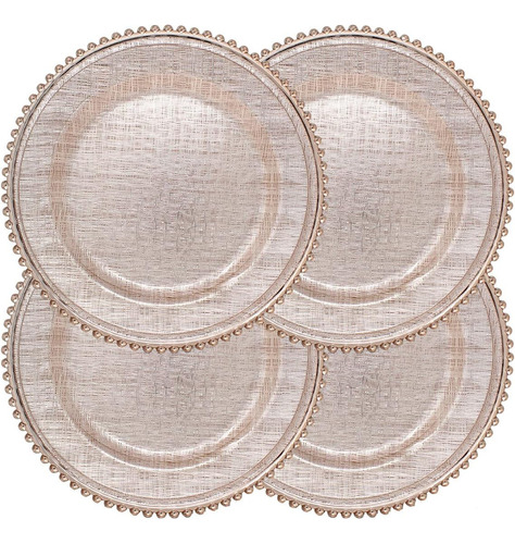 Juego De Platos Cocina Vidrio Beige 4 Pz 33 Cm 4769007