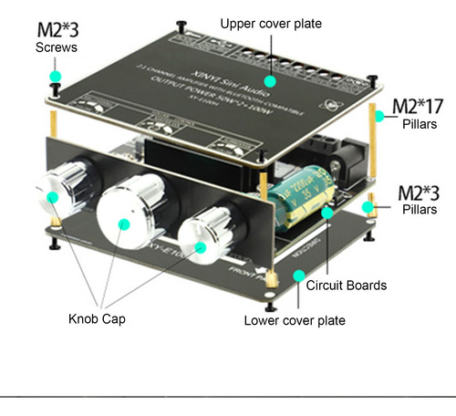 Módulo De Placa Amplificadora De Audio Bluetooth 5.1 De 2.1