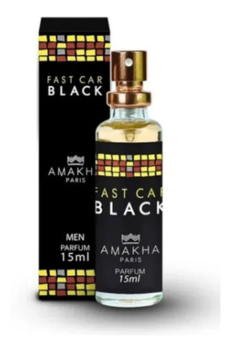 Perfume masculino Fast Car Black Amakha Paris 15 ml P/ Bolso