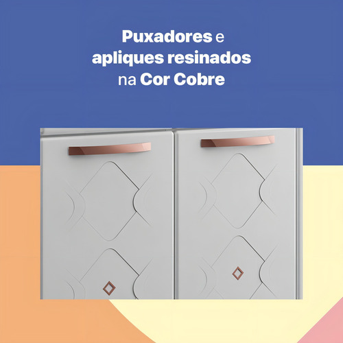 Balcão Gabinete Cozinha Aço Telasul Mirage New C/tampo Cor Branco