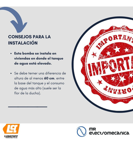 Imagen 7 de 10 de Bomba Presurizadora 1 Ó 2 Baños / Duchas + Cocina + Lavadero - Ideal Calefón Termotanque Gas O Eléctrico Lusqtoff Lps F