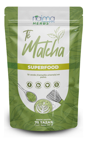 Té Matcha Premium en Polvo 150g Alto en Antioxidantes Naturales Ideal para Lattes Smoothies Repostería y Más Sabor Intenso y Color Vibrante Naima