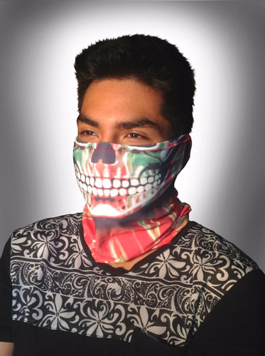 Bandana Mexicana Fuego Y Calavera