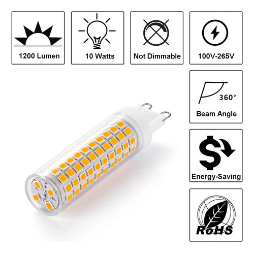 Yosenmi G9 Led Bulb 10w, 100w G9 Halogen Bulb Equivalent, 12