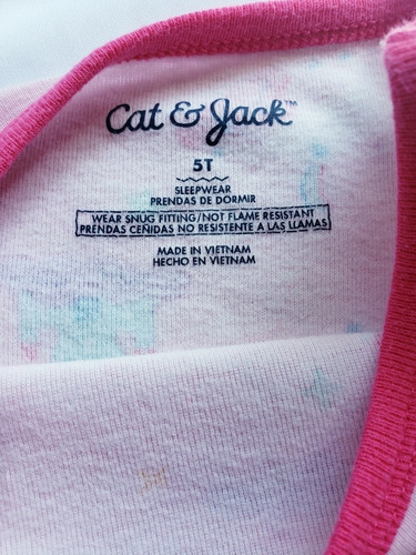 2 Pijama Mameluco Niña Rosa Carter Cat&jack La Segunda Bazar (Usado)
